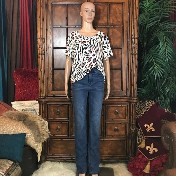 Iman Global Animal Symphony Print Jersey Top - Picture 6 of 16